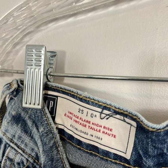 Gap vintage flare high rise 25/0R distressed jean - Picture 2 of 4